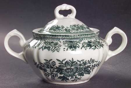 Fasan Green Individual Sugar Bowl & Lid