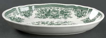 Fasan Green 11" Oval Vegetable Bowl