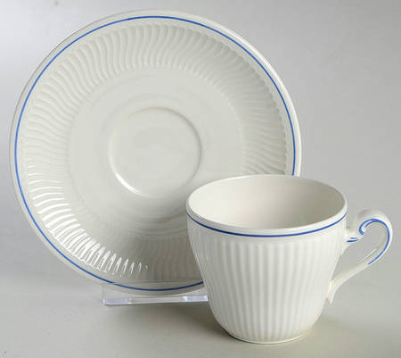 Filet Bleu Flat Cup & Saucer Set