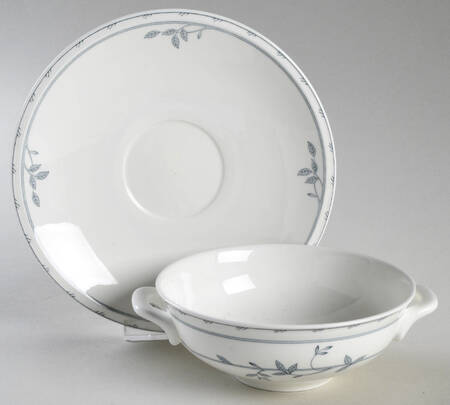 Filetto Flat Cream Soup Bowl & Saucer Set