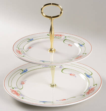 Florida 6 5/8"-10"  2 Tiered Serving Tray (Dp, Sp) HC