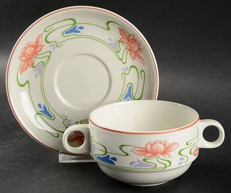 Florida Flat Cream Soup Bowl & Saucer Set