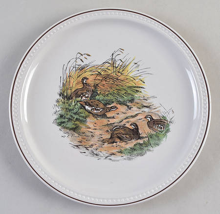 Fontainebleau (No Border, Brown Trim) Luncheon Plate