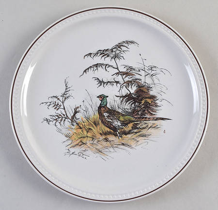 Fontainebleau (No Border, Brown Trim) Luncheon Plate
