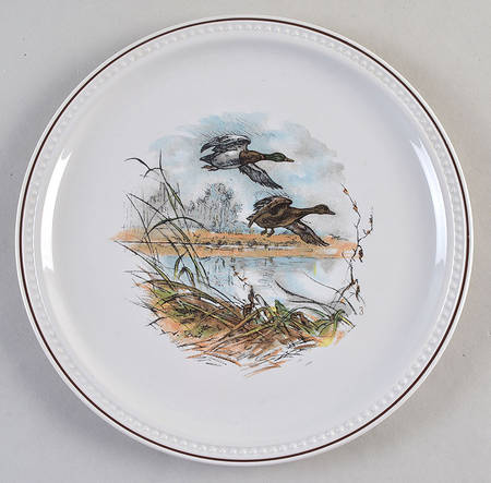 Fontainebleau (No Border, Brown Trim) Luncheon Plate