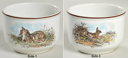 Fontainebleau (No Border, Brown Trim) Sugar Bowl No Lid