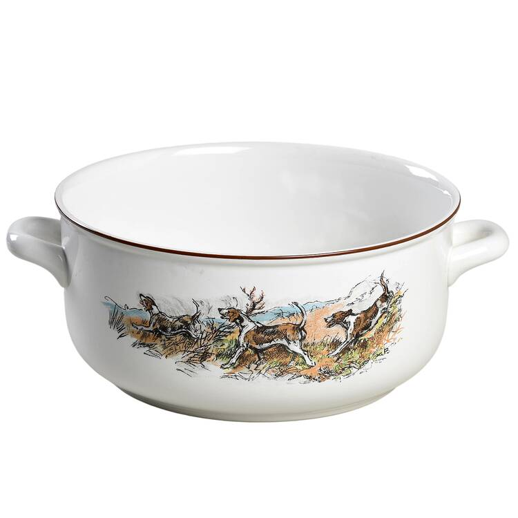 Fontainebleau (No Border, Brown Trim) 3 Quart Round Casserole No Lid