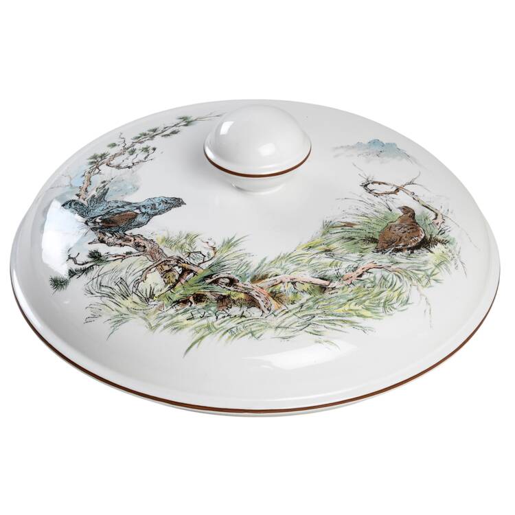 Fontainebleau (No Border, Brown Trim) Lid for 3 Quart Round Casserole