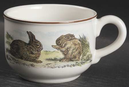 Fontainebleau (No Border, Brown Trim) Flat Cup