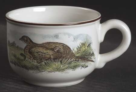 Fontainebleau (No Border, Brown Trim) Flat Cup