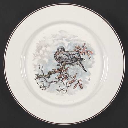 Fontainebleau (No Border, Brown Trim) Dinner Plate