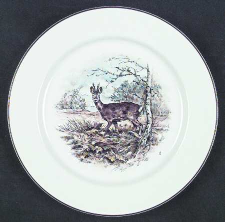 Fontainebleau (No Border, Brown Trim) Salad Plate
