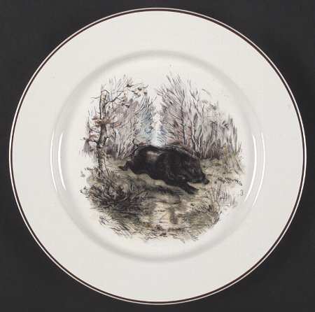 Fontainebleau (No Border, Brown Trim) Salad Plate
