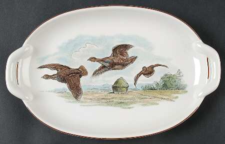 Fontainebleau (No Border, Brown Trim) Pickle Dish