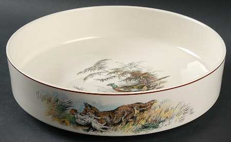 Fontainebleau (No Border, Brown Trim) Round Shallow Bowl