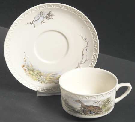 Fontainebleau (Raised Dots, No Trim) Flat Cup & Saucer Set