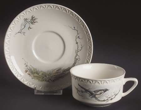 Fontainebleau (Raised Dots, No Trim) Flat Cup & Saucer Set