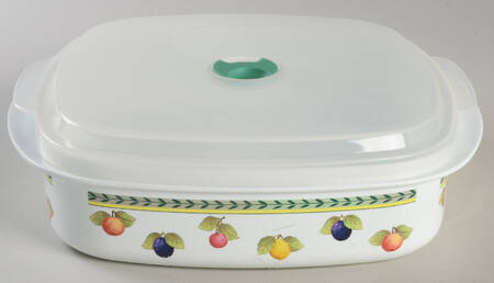 French Garden Fleurence 40 Oz Square Plastic Microwave Bowl w/Vent Lid