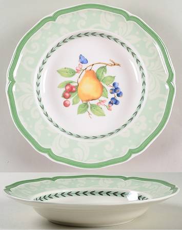 French Garden Fleurence Large Rim Accent Soup Bowl