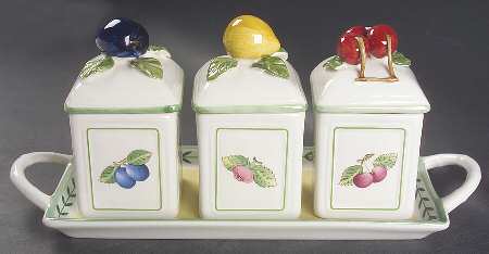 French Garden Fleurence (4 Piece) Jam/Jelly Set (JJM1, JJM2, JJM3 & JJS4T)