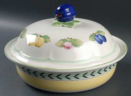 French Garden Fleurence 11" Flat Covered Bowl