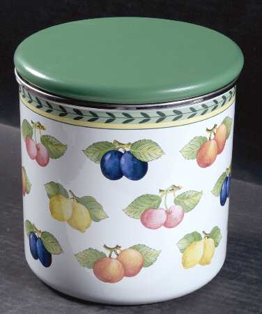 French Garden Fleurence Large Metal Canister & Wood Lid by Villeroy & Boch