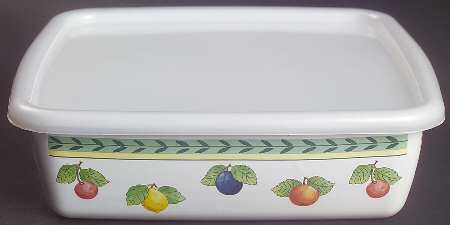French Garden Fleurence 8" Metal Square Baker W/Plastic Lid