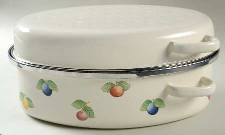 French Garden Fleurence Oval Covered Metal Roaster