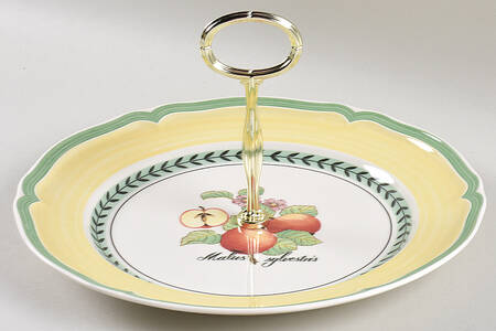 French Garden Valence Round Serving Plate with Center Handle (Dp) Hc