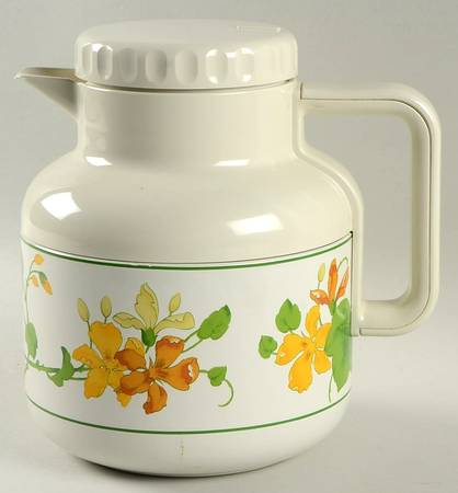 Geranium (Non Ribbed Rim) Plastic Thermos/Carafe & Lid