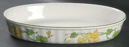 Geranium (Non Ribbed Rim) 13" Oval Baker