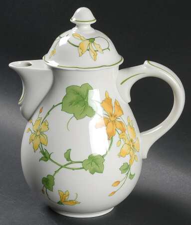 Geranium (Non Ribbed Rim) Mini Coffee Pot & Lid