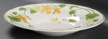 Geranium (Non Ribbed Rim) 12" Pasta Serving Bowl
