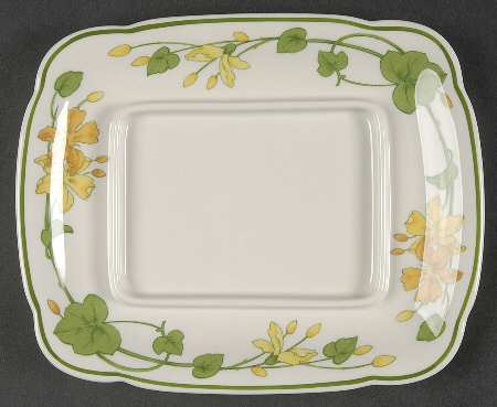 Geranium (Non Ribbed Rim) Rectangular Butter No Lid