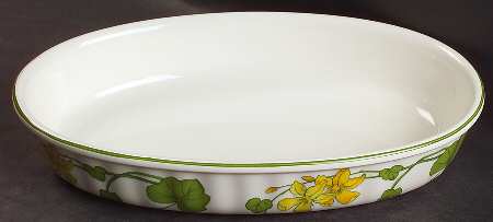 Geranium (Non Ribbed Rim) 11" Oval Baker