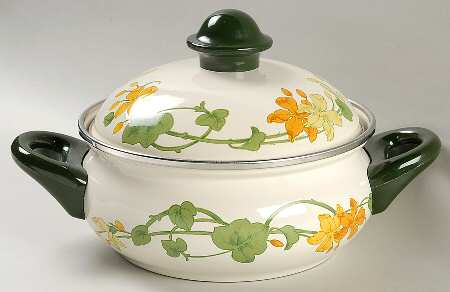 Geranium (Non Ribbed Rim) 1.5 Quart Metal Stew Pot & Lid