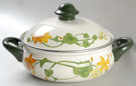 Geranium (Non Ribbed Rim) 4 Quart Metal Stew Pot
