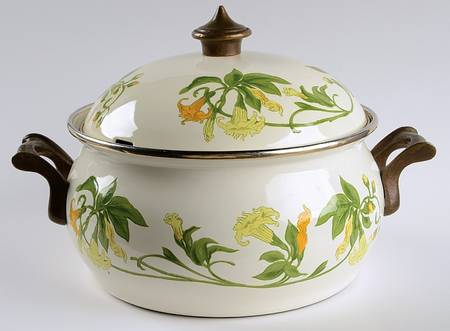 Geranium (Non Ribbed Rim) 4 Quart Metal Stew Pot