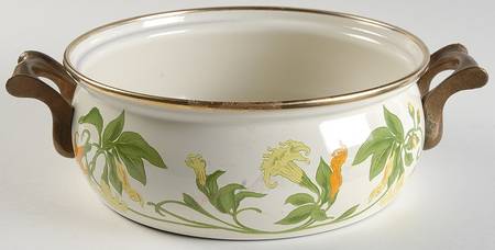 Geranium (Non Ribbed Rim) 2 Quart Metal Stew Pot No Lid