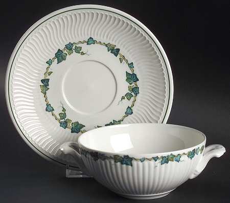 Green Park Flat Cream Soup Bowl & Saucer Set