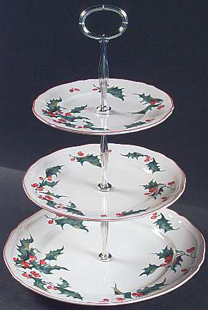 Holly 13 7/8"-14 1/4" 3-Tiered Serving Tray(DP,SP,BB) HC