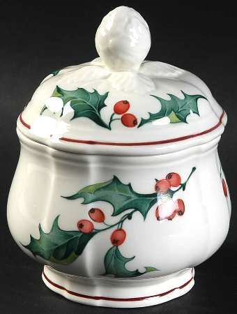 Holly Sugar Bowl & Lid