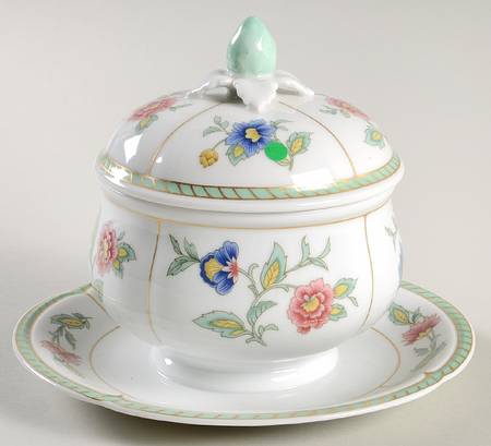 Indian Summer Gravy Boat w/Attached Underplate & Lid