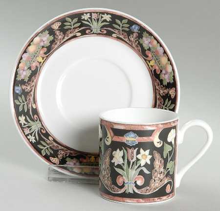 Intarsia Flat Demitasse Cup & Saucer Set