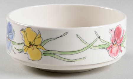 Iris Yellow Pink Blue Coupe Cereal Bowl