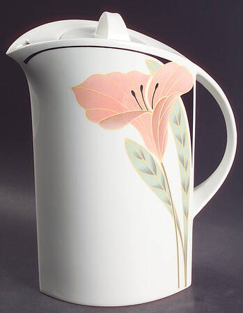 Iris Peach and Black Coffee Pot & Lid