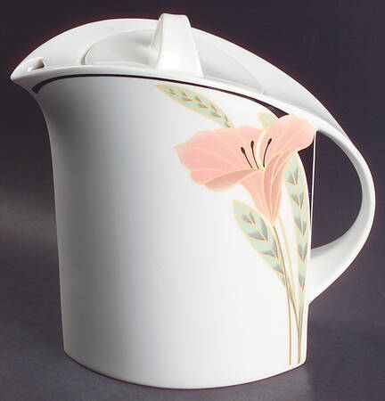 Iris Peach and Black Teapot & Lid