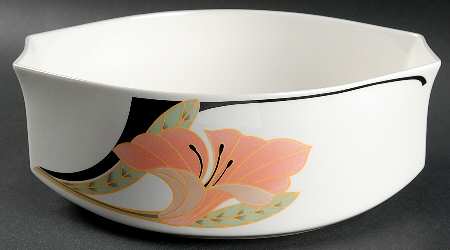 Iris Peach and Black 9" Round Vegetable Bowl by Villeroy & Boch