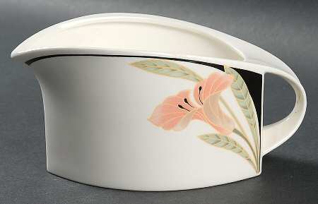 Iris Peach and Black Gravy Boat