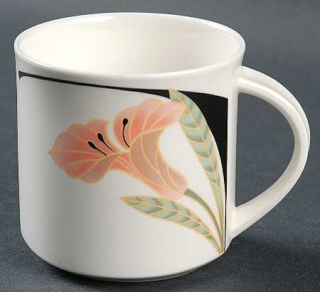 Iris Peach and Black Flat Cup